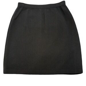 St John Collection by Marie Gray Santana Knit Skirt Pencil Black Wool Blend 6